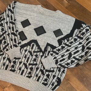 Retro Vintage Geometric Acrylic Men's Coogi Style Sweater Size Large